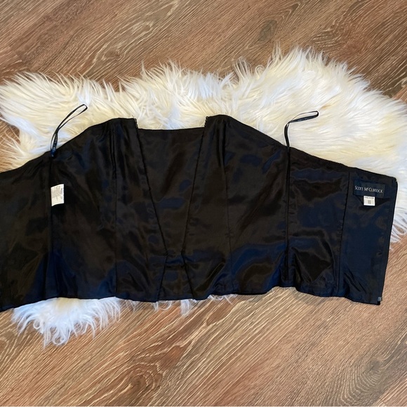 Vtg Scott McClintock Black Velvet Corset / Sleeveless Top ~ 10 M ~ Beading - Picture 6 of 6